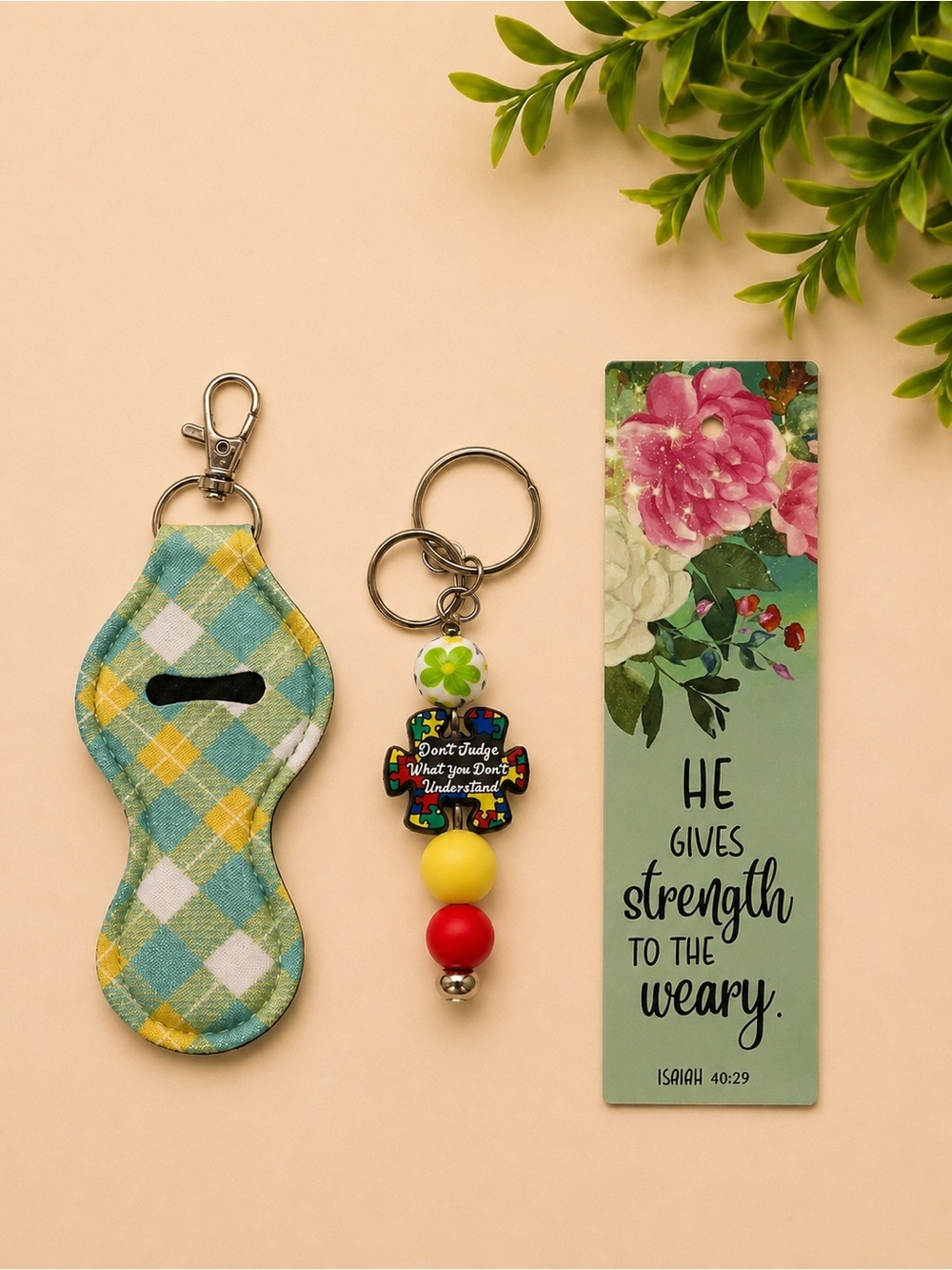 Faith-Inspired Bookmark & Keychain Set
